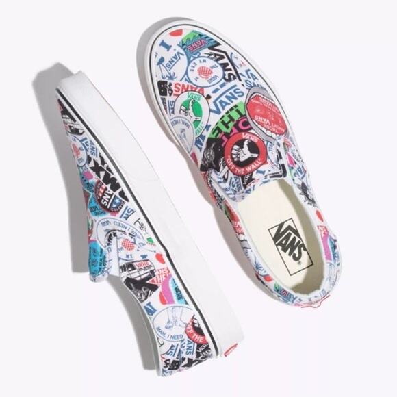 Vans Classic SlipOn Sticker Mash Up Size 7 M / 8.5 W Multicolor VN0A38F7VFV - Picture 2 of 9